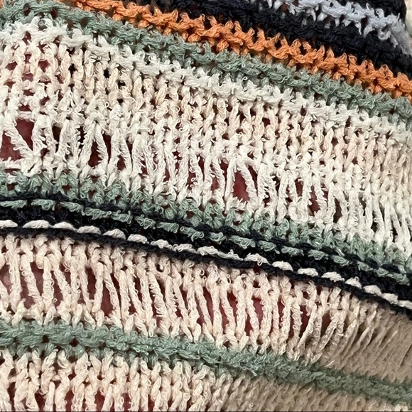 O’Neill Striped Open Weave Cotton Blend Sweater NWT - Picture 4 of 7